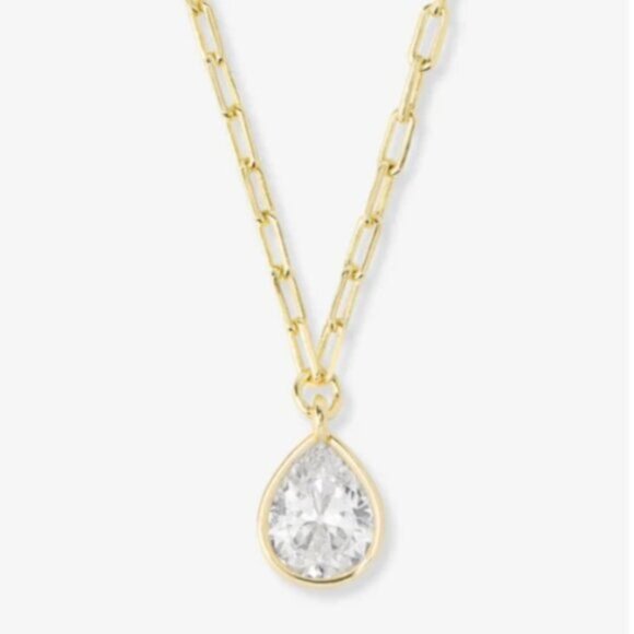 Melinda Maria Drop of Perfection Necklace Gold|White Diamondettes - Picture 1 of 3